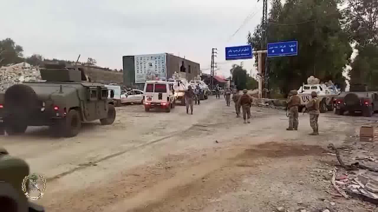 Lebanese and UNIFIL forces deployed in the town of El-Khiam in southern Lebanon today, as the Israeli army announced it concluded its mission in the village per ceasefire. The Israeli army remains deployed in southern Lebanon and will operate against any threat, the Israeli army said