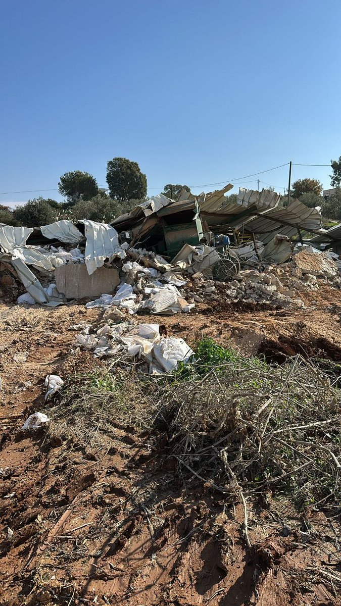 Israeli forces demolish a facility in the village of Jalameh, north of Jenin