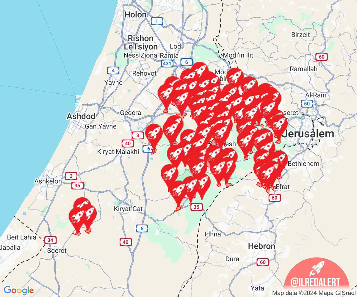 حالة تأهب قصوى في وسط إسرائيل غرب القدس