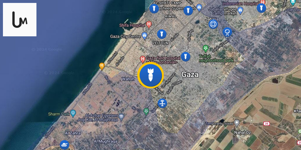 Israeli raid on Tel al-Hawa, west of Gaza City Gaza - Palestine and Israel news today on map ...