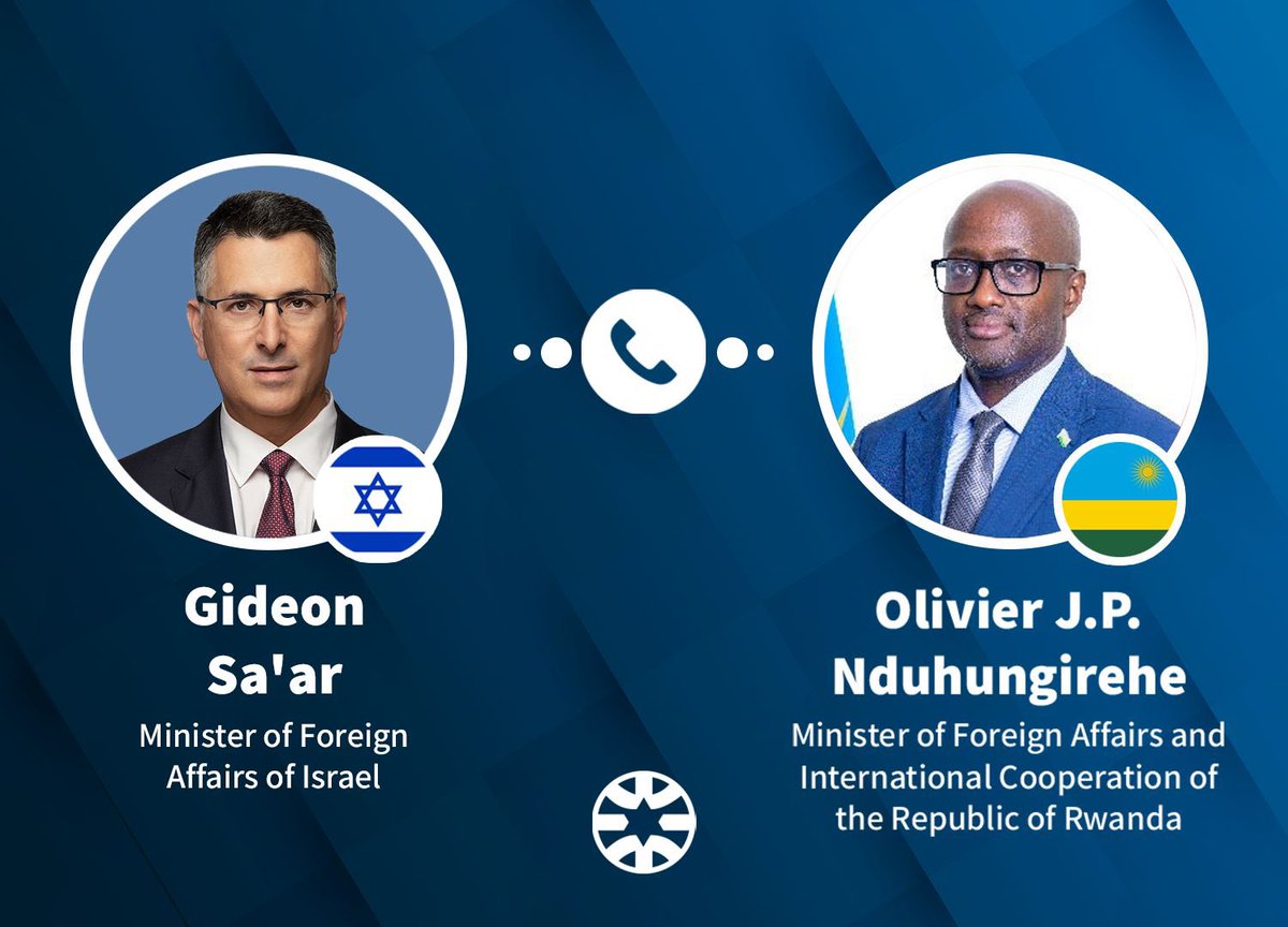 Israëlische minister van Buitenlandse Zaken: Ik sprak met de minister van Buitenlandse Zaken en Internationale Samenwerking van Rwanda, Olivier JP Nduhungirehe @onduhungirehe. We bespraken de uitgebreide samenwerking tussen onze landen en ik informeerde hem over kwesties in het Midden-Oosten. Ik sprak onze steun uit voor de voortzetting van de dialoog die vrede zal brengen in de regio van de Grote Meren