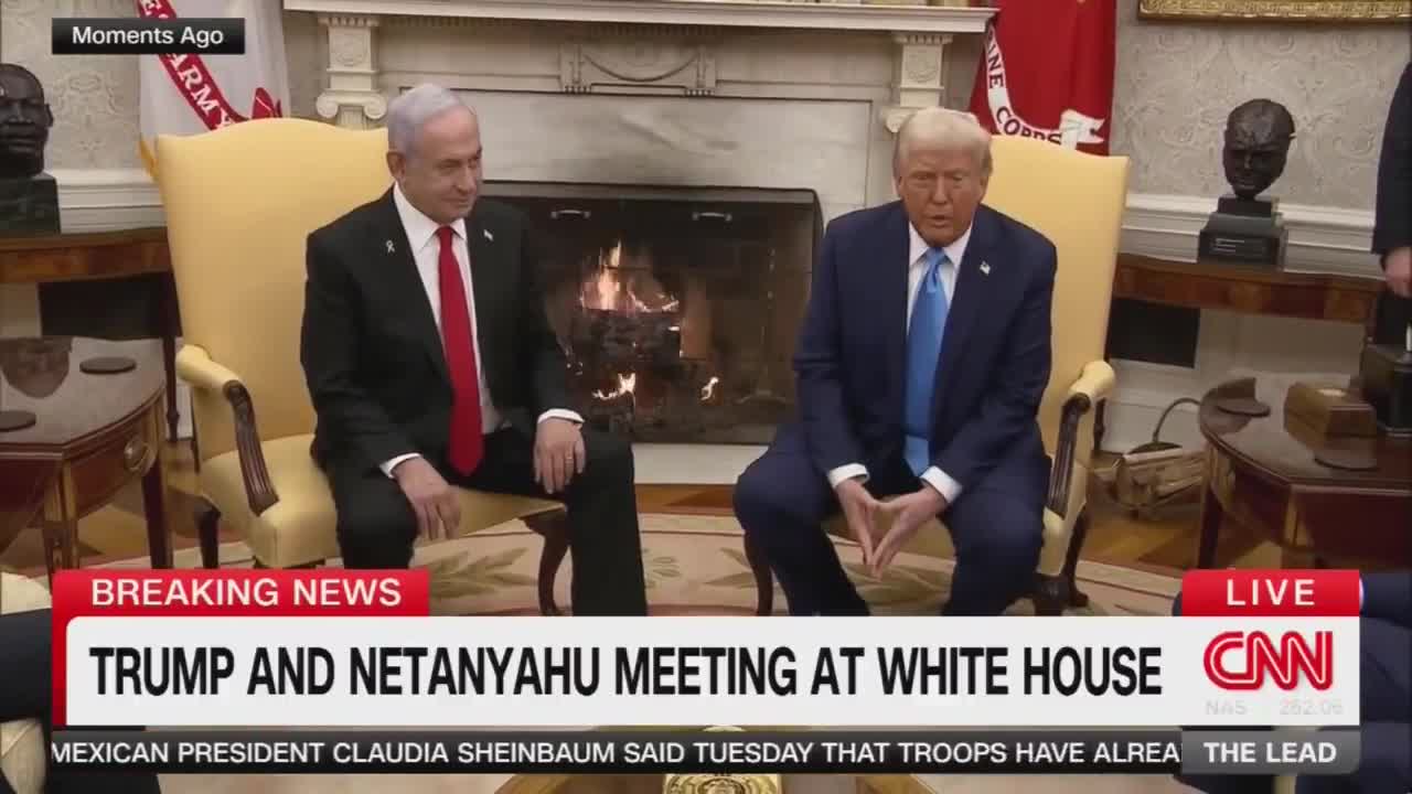 Trump, with Netanyahu sitting next to him, says Gaza maybe is a demolition site right now . you can't live in Gaza right now. I think we need another location