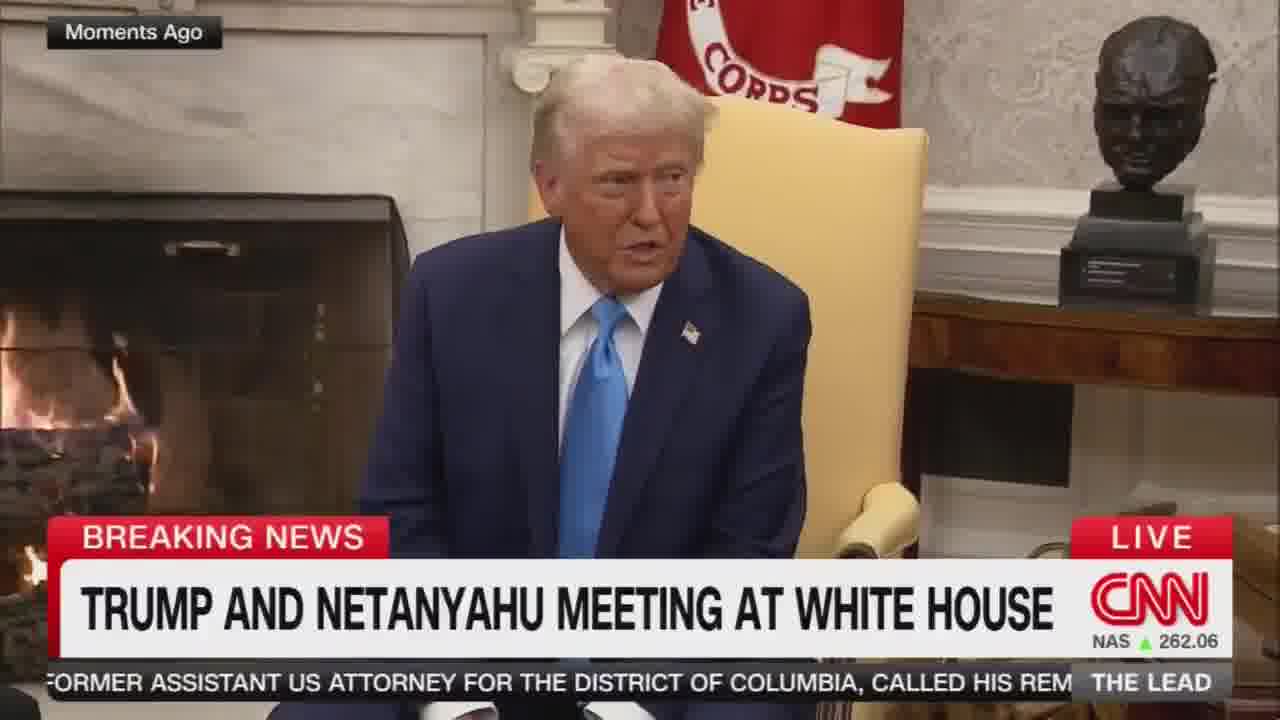 Trump, with Netanyahu sitting next to him, says Gaza maybe is a demolition site right now . you can't live in Gaza right now. I think we need another location