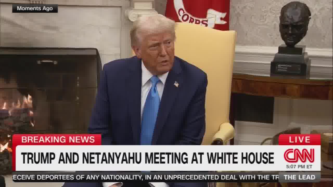 Trump, with Netanyahu sitting next to him, says Gaza maybe is a demolition site right now . you can't live in Gaza right now. I think we need another location