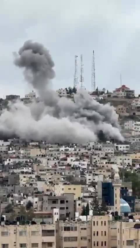 Bombing of the house of the martyr Nidal Al-Amer's family in Jenin camp