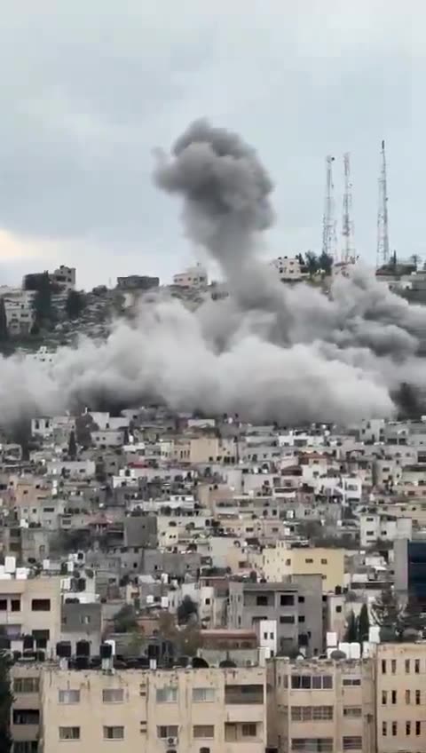 Bombing of the house of the martyr Nidal Al-Amer's family in Jenin camp