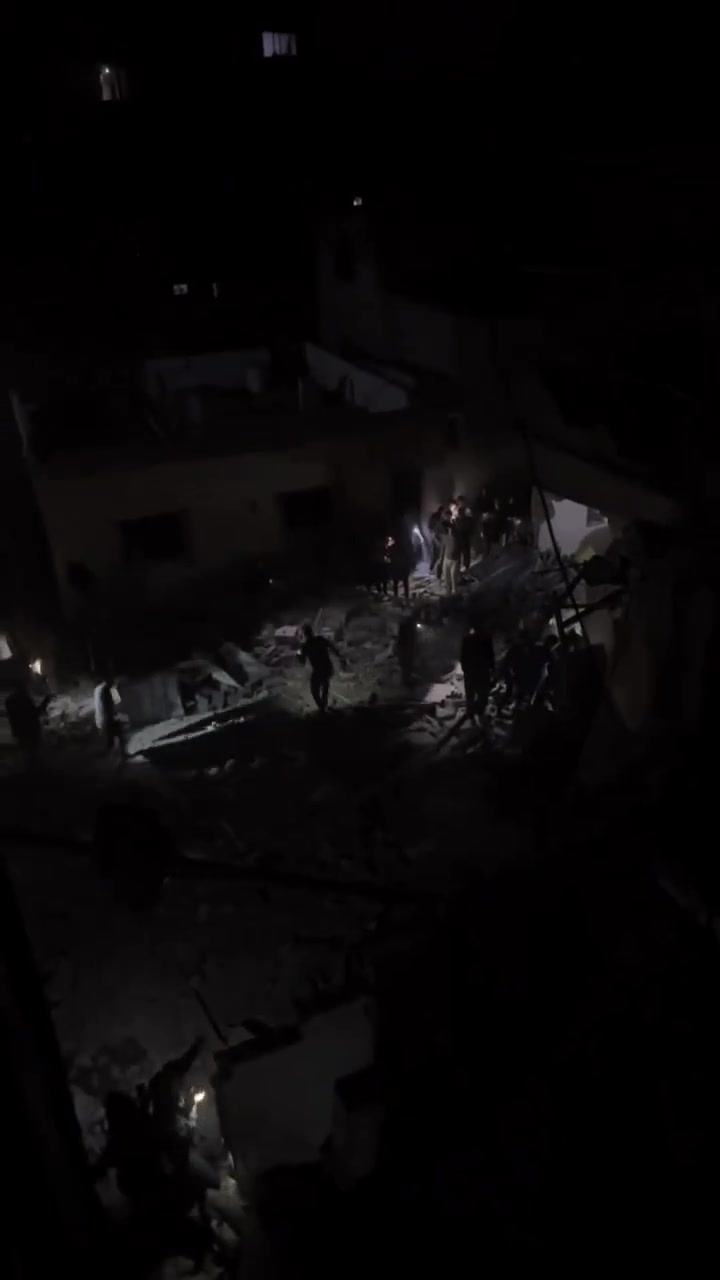 Footage shows the extent of destruction of a residential area in Al-Nuseirat refugee camp, central Gaza in the aftermath of fresh Israeli airstrikes