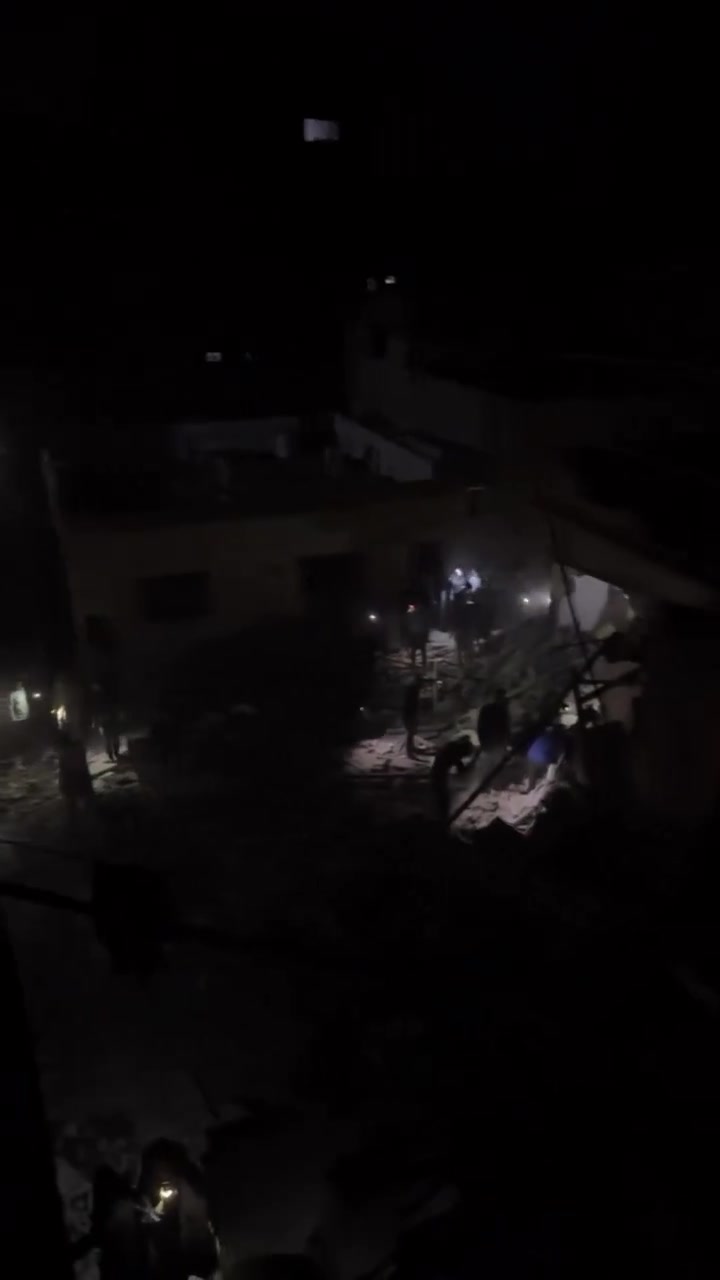 Footage shows the extent of destruction of a residential area in Al-Nuseirat refugee camp, central Gaza in the aftermath of fresh Israeli airstrikes