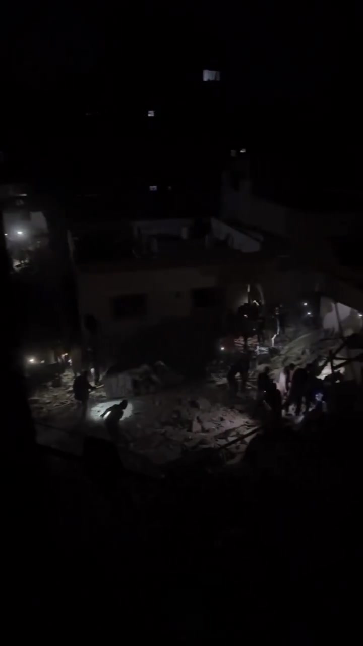 Footage shows the extent of destruction of a residential area in Al-Nuseirat refugee camp, central Gaza in the aftermath of fresh Israeli airstrikes