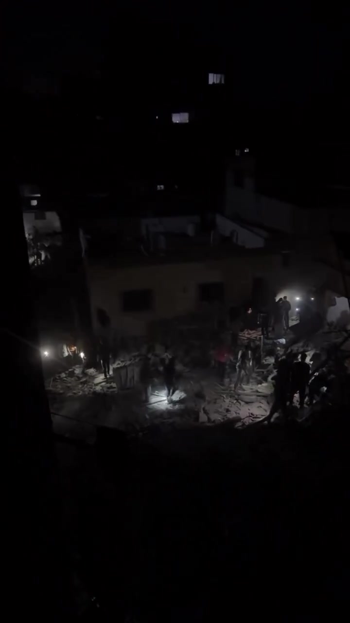 Footage shows the extent of destruction of a residential area in Al-Nuseirat refugee camp, central Gaza in the aftermath of fresh Israeli airstrikes