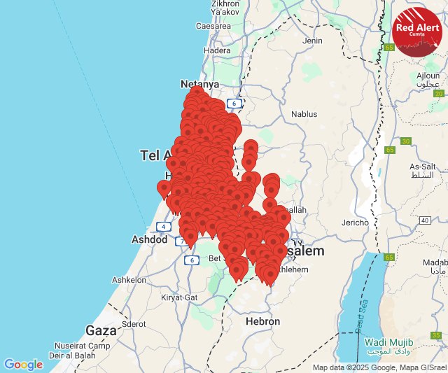 Tel Aviv bölgesi için çevreye olası bir roket fırlatılması nedeniyle Kırmızı Alarm verildi. Yemen'den olası bir balistik füze