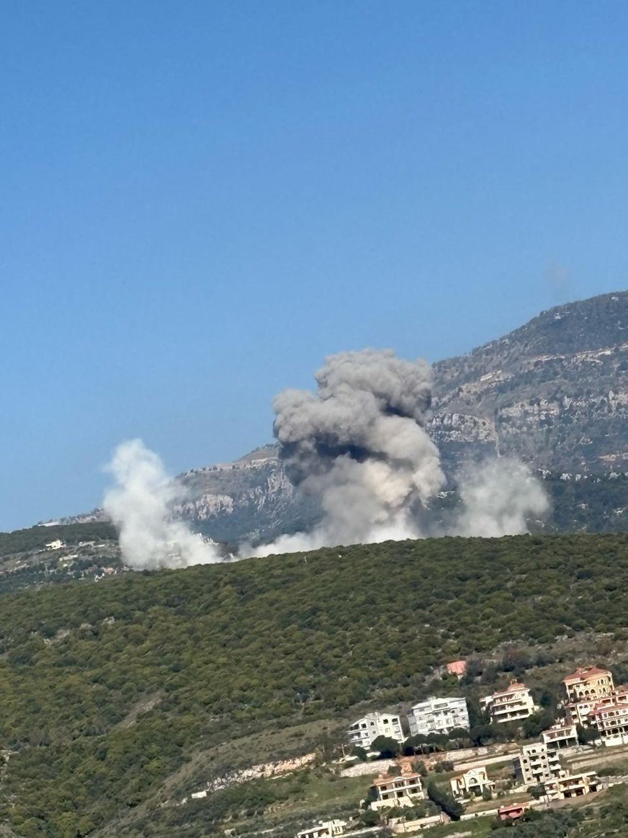 An airstrike targeted the Basaliya area on the outskirts of the town of Jbaa.