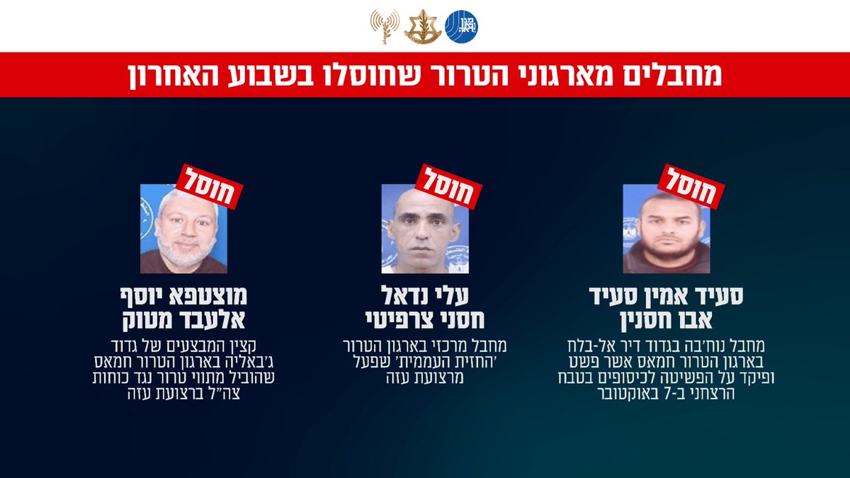 Recent Israeli airstrikes in the Gaza Strip killed three prominent terror operatives, including a Hamas terrorist who led the attack on Kissufim on October 7, 2023, the IDF announces.