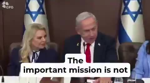 PM Netanyahu: There are up to 24 living hostages in Gaza. Sarah responds quietly: Less. PM replies, emphasizing: I said up to.