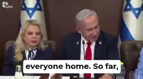 PM Netanyahu: There are up to 24 living hostages in Gaza. Sarah responds quietly: Less. PM replies, emphasizing: I said up to.