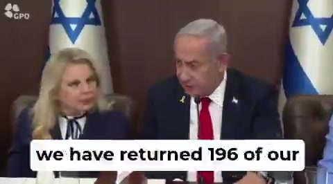 PM Netanyahu: There are up to 24 living hostages in Gaza. Sarah responds quietly: Less. PM replies, emphasizing: I said up to.