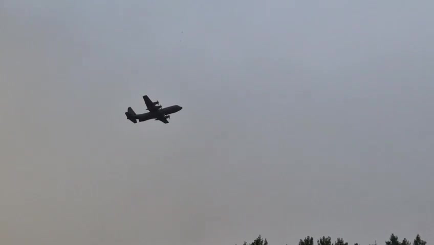 Documentation: A Samson plane drops fire retardant @ItayBlumental Photo: Jerusalem Air Force