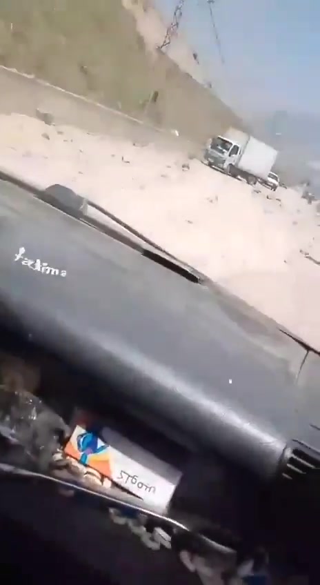 Nabatieh-Marjeyoun road following the raids that targeted the hills of Kafrreman, Kafr Tibnit, and Nabatieh al-Fawqa