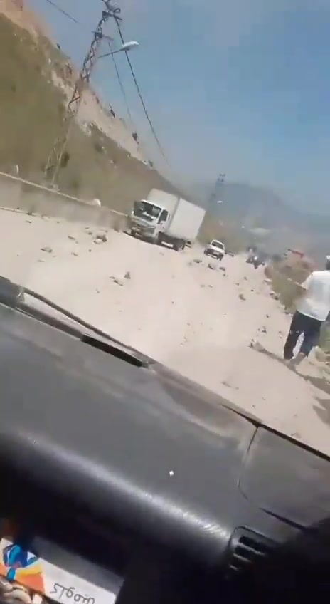 Nabatieh-Marjeyoun road following the raids that targeted the hills of Kafrreman, Kafr Tibnit, and Nabatieh al-Fawqa