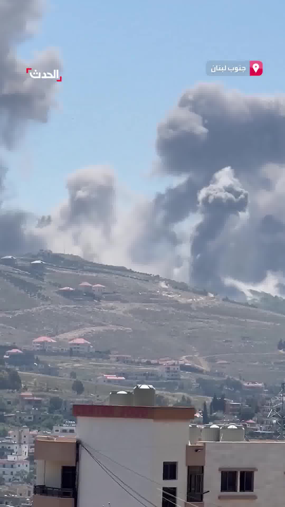 Violent Israeli raids on the town of Kafr Rumman in southern Lebanon. Israel says it bombed more than one Hezbollah target