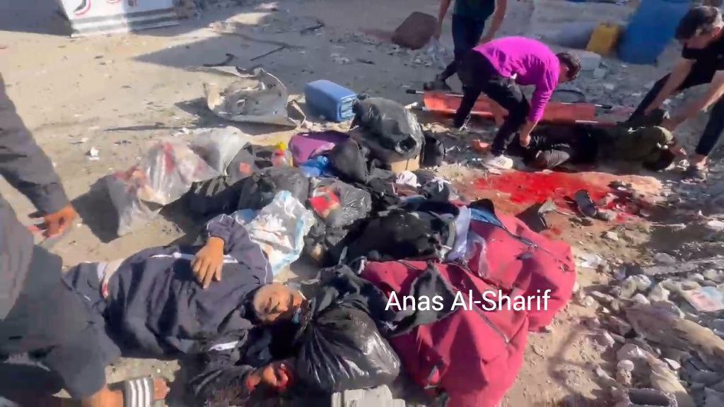 Casualties as a result of an airstrike targeting a gathering of residents in Beit Lahia, north of the Gaza Strip.