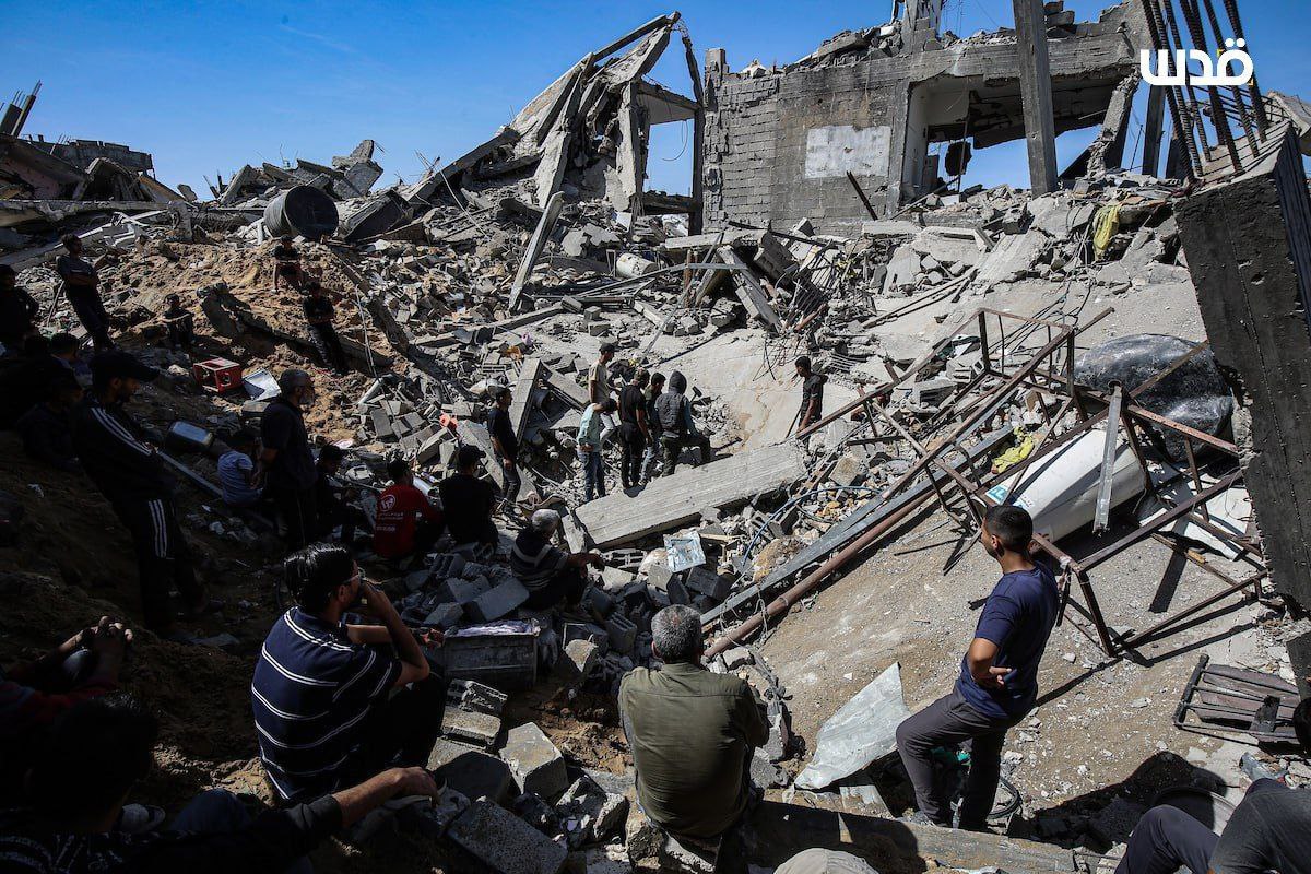 A house razed to the ground after an airstrike on a house in Jabalia camp, north of the Gaza Strip.