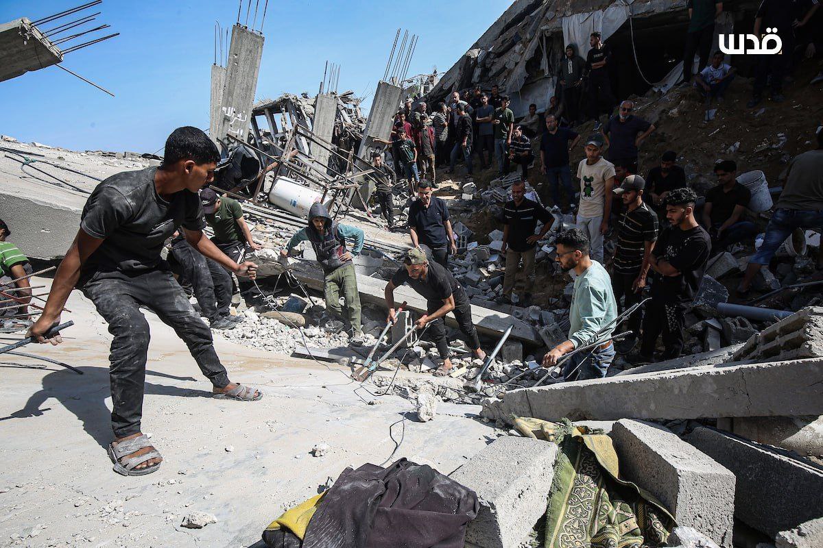 A house razed to the ground after an airstrike on a house in Jabalia camp, north of the Gaza Strip.