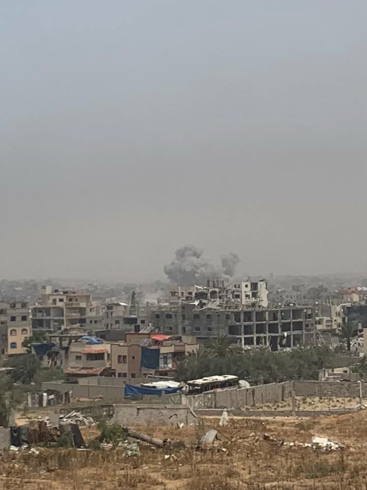 Airstrike targets a site in Jabalia camp, north of the Gaza Strip.