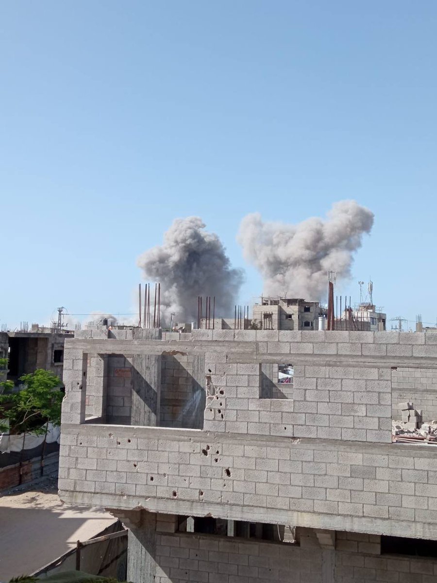 Airstrikes hit Al-Hatabiya Street in Beit Lahia, northern Gaza Strip.