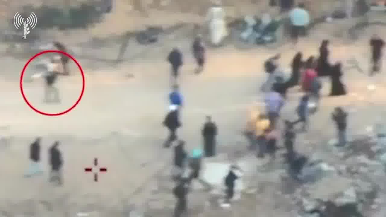 Israeli army drone footage: Gunmen in Gaza shoot at civilians trying to collect humanitarian aid