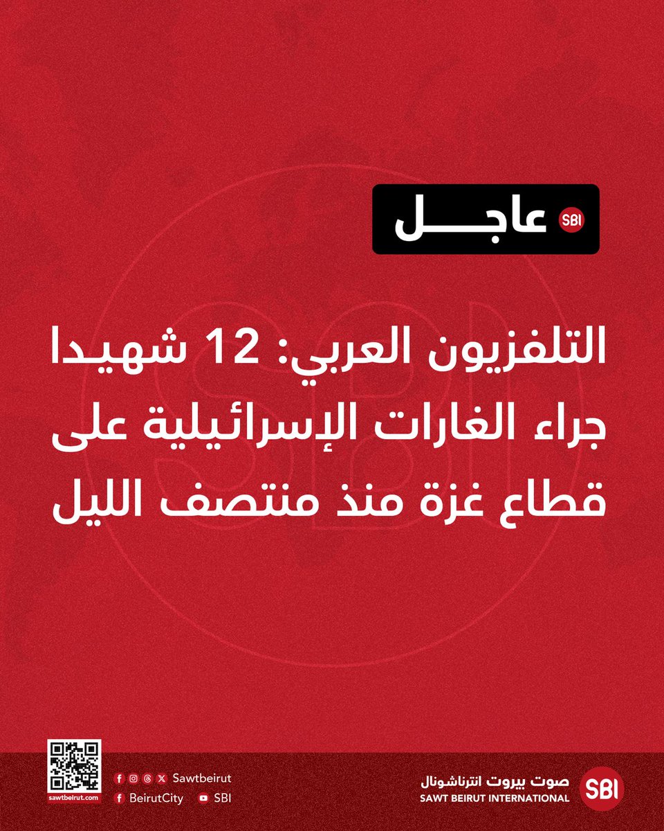 12 dead as a result of Israeli raids on the Gaza Strip since midnight.