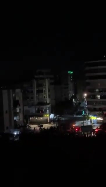 The moment an airstrike hit a building in the southern suburbs of Beirut, Lebanon.