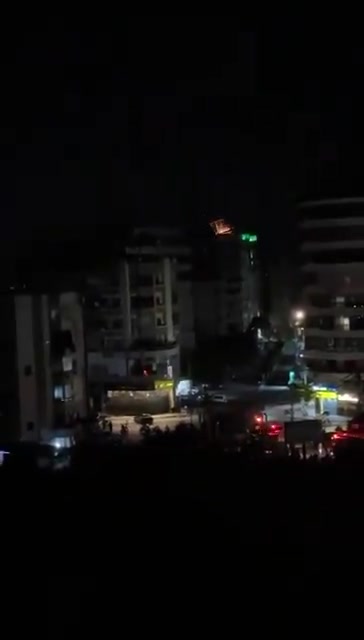 The moment an airstrike hit a building in the southern suburbs of Beirut, Lebanon.