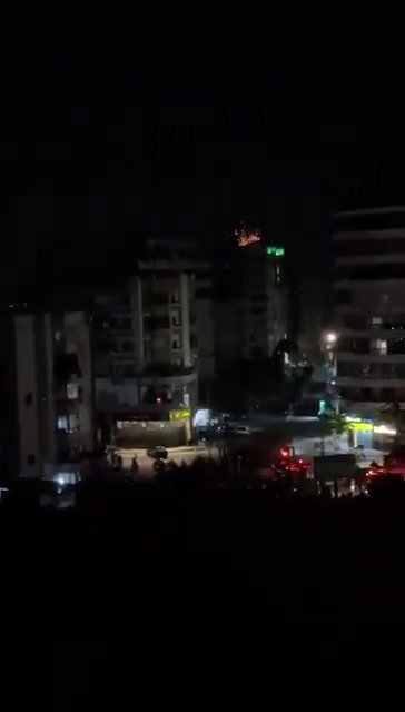 The moment an airstrike hit a building in the southern suburbs of Beirut, Lebanon.