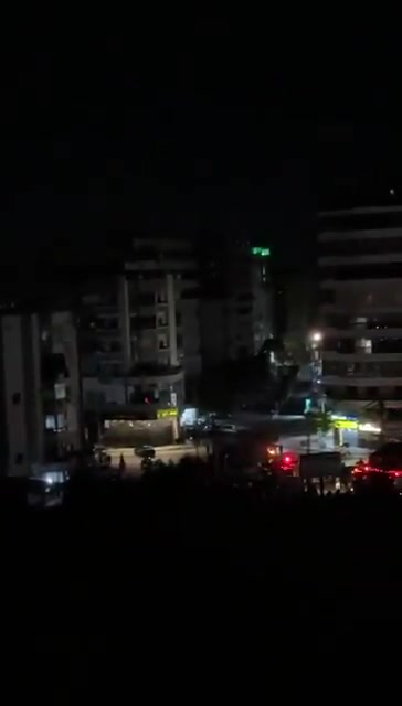 The moment an airstrike hit a building in the southern suburbs of Beirut, Lebanon.