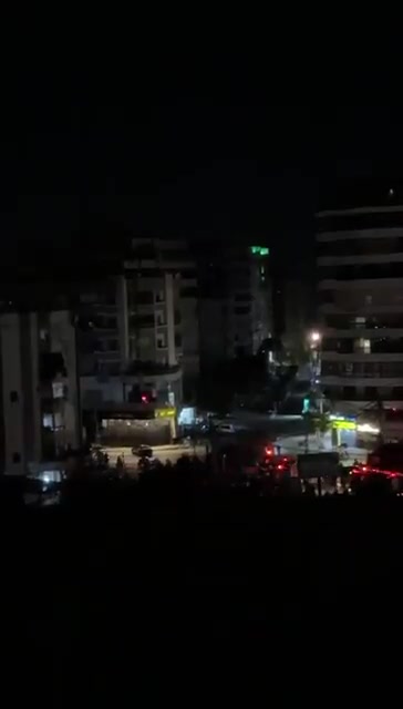 The moment an airstrike hit a building in the southern suburbs of Beirut, Lebanon.