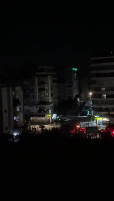 The moment an airstrike hit a building in the southern suburbs of Beirut, Lebanon.