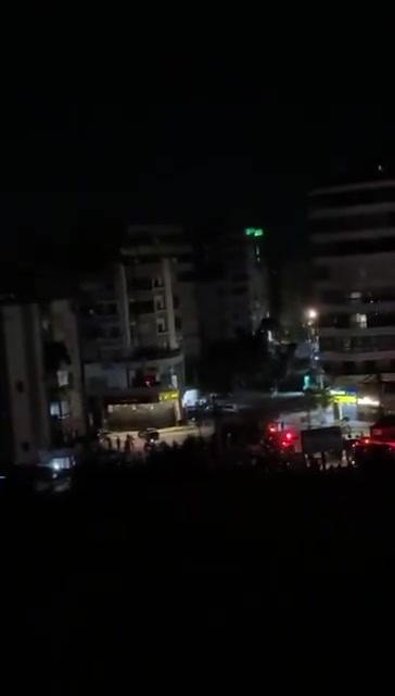 The moment an airstrike hit a building in the southern suburbs of Beirut, Lebanon.