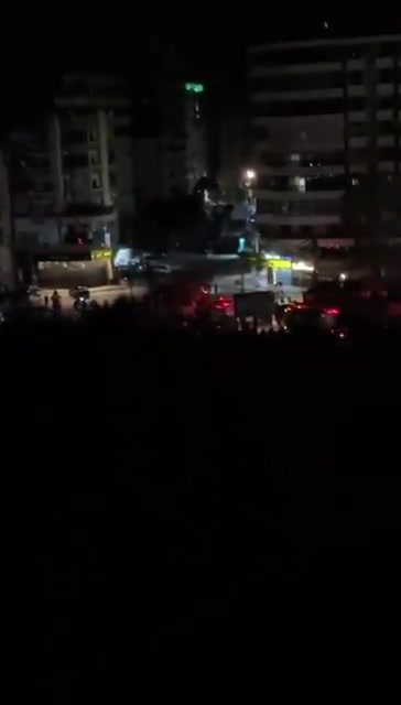 The moment an airstrike hit a building in the southern suburbs of Beirut, Lebanon.