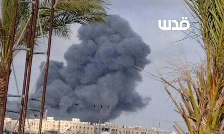 Ataques aéreos na cidade de Hamad, ao norte de Khan Yunis