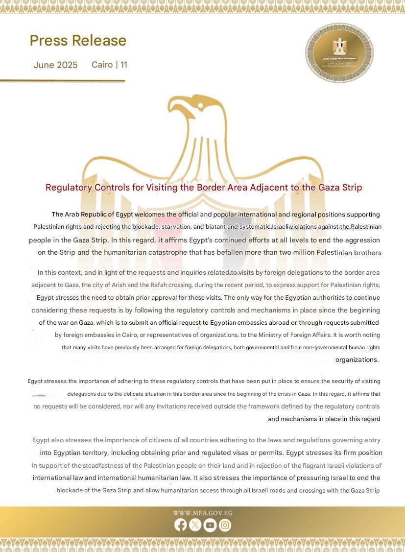 Egypt has announced it will deny the North African Sumoud Convoy and the Global March to Gaza access to the border area near Rafah