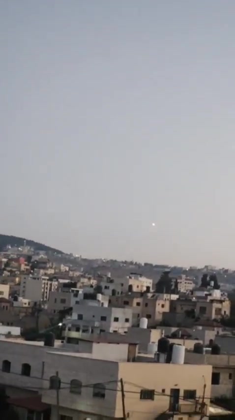 Iranian ballistic missiles were recorded over the northern West Bank a short time ago