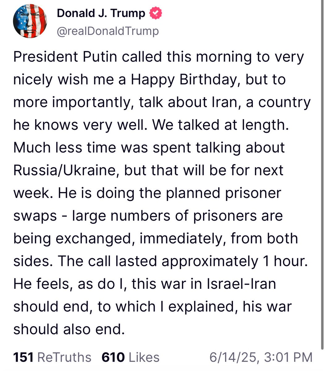 US President Donald Trump says this war in Israel-Iran should end