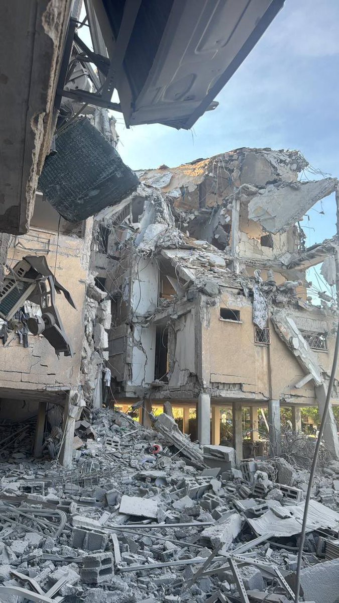 Significant damage to several buildings seen in Holon to the south of Tel-Aviv, following a direct impact from an Iranian ballistic missile