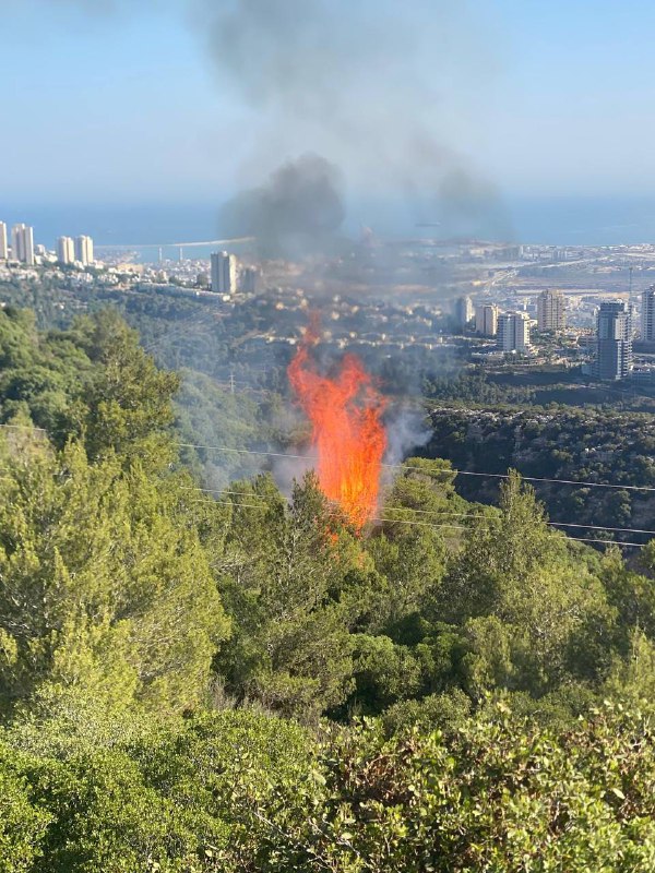 Fire and Rescue Spokespersons for Israel Coast District Fire as a Result of Weapon Fragments in an Open Area Earlier this morning, firefighters from the Haifa station worked to extinguish a fire that broke out in a wooded area in Carmel Park due to weapon fragments that fell to the ground.