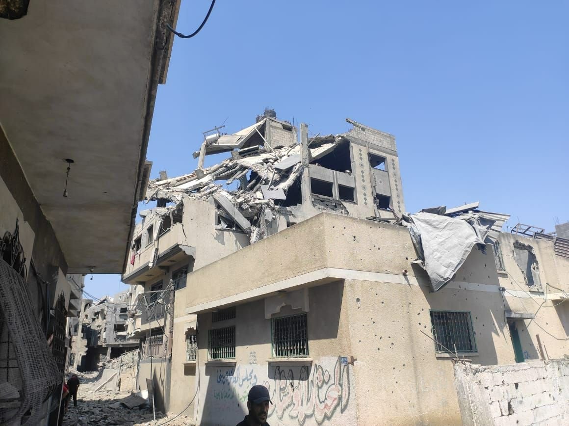 An Israeli airstrike targeted the home of the Shaaban family in Jabalia al-Balad, north of the Gaza Strip.