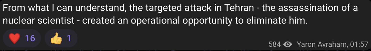 An Iranian nuclear scientist has been targeted in an Israeli airstrike on Tehran, according to Channel 12's Yaron Avraham