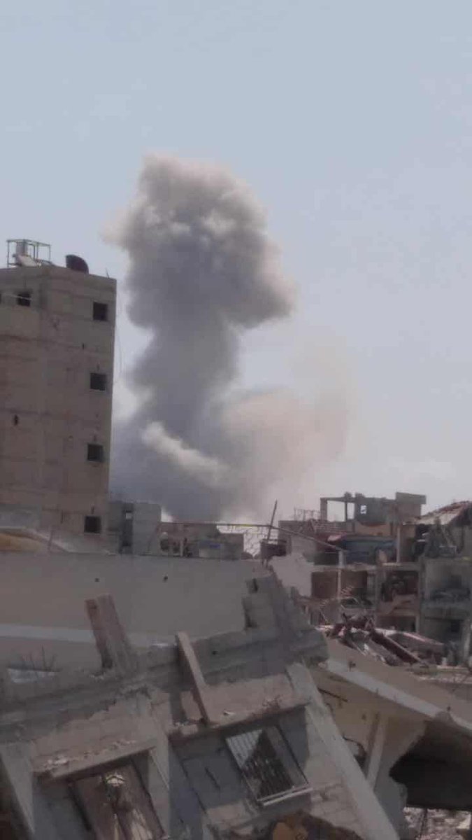 Airstrikes target the communications company in central Khan Yunis.