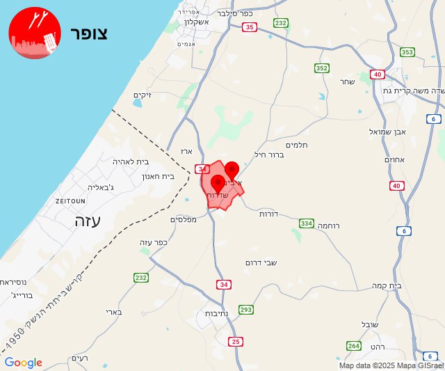 Sirens in Sderot