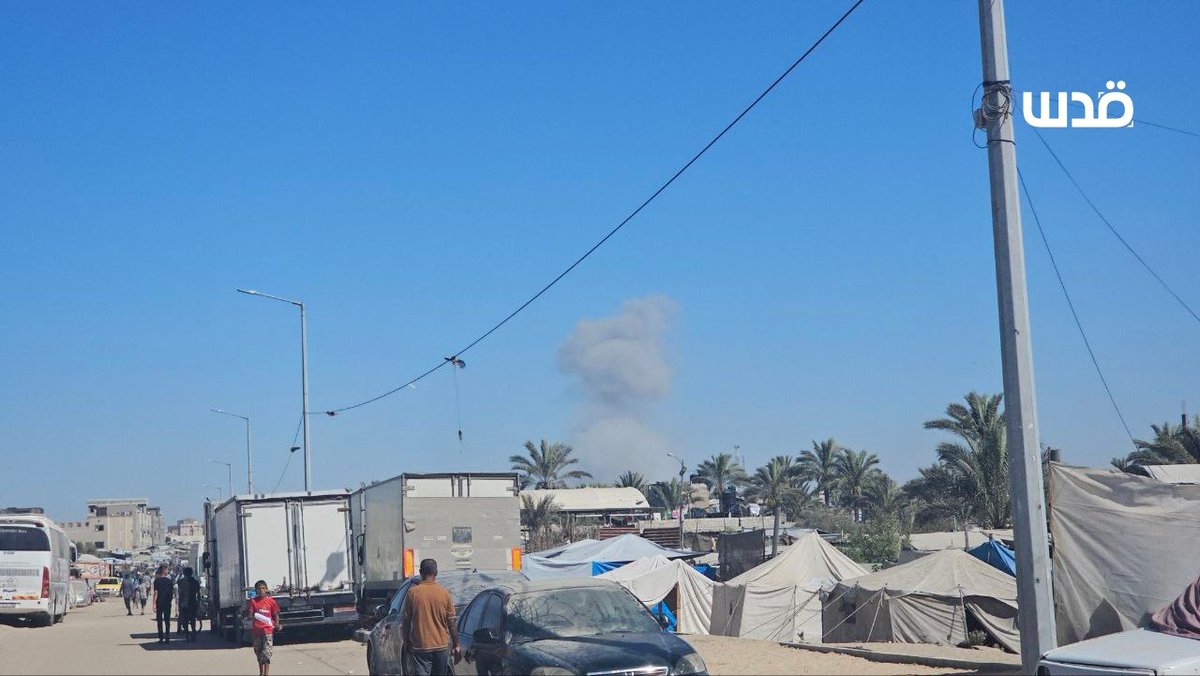 Part of the airstrikes on central Khan Yunis, southern Gaza Strip
